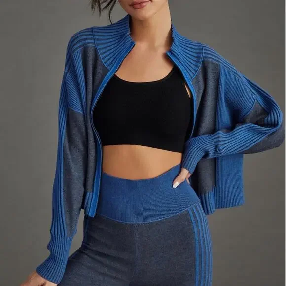 Daily Practice Blue Two Tone Crop Jacket Sz S - Picture 6 of 15